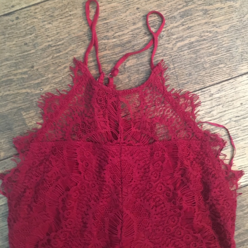 Free People Red Lace Bodycon Dress - Picture 4 of 6